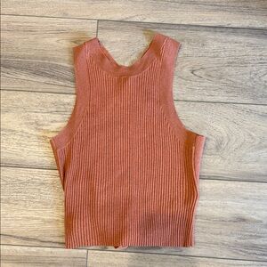 Rails Ribbed Mock Neck Tank Top - Rust